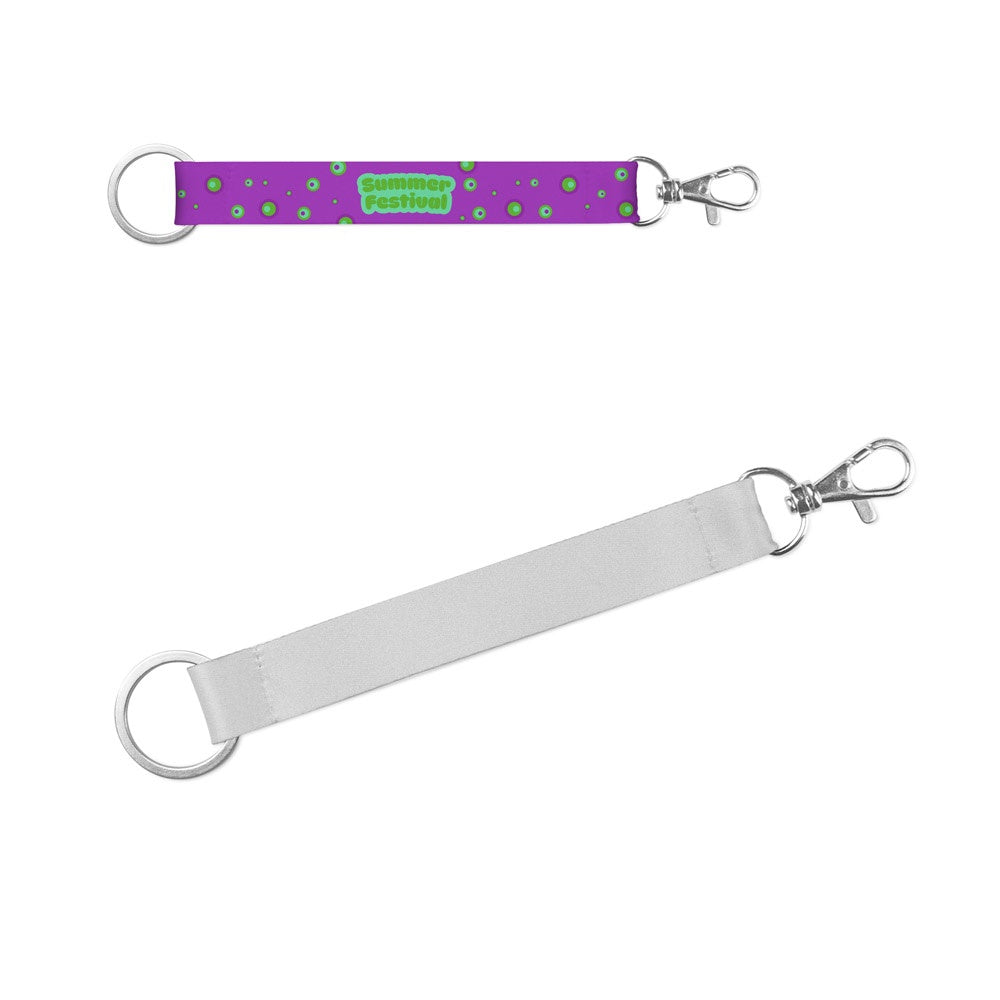 WALSALL. SET Lanyard SUBLIMATION Short II DUO (20 mm) aus recyceltem Polyester (100% rPET) mit Ø 32 mm Ring und 20 mm Schnappkarabiner