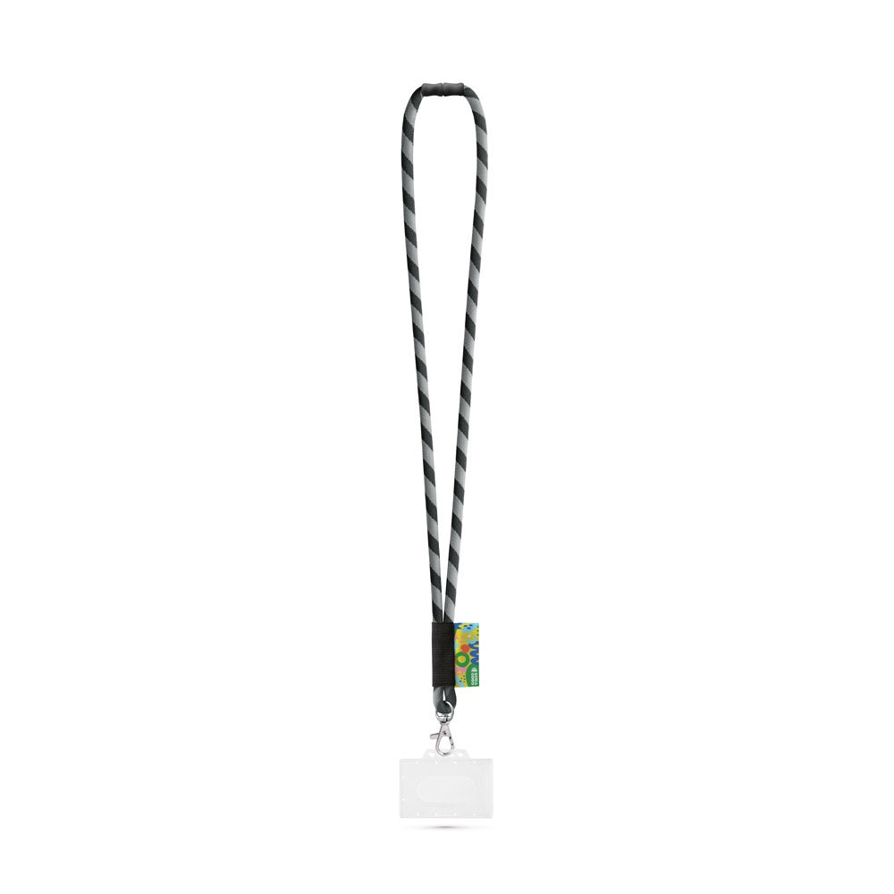 WATFORD. SET Lanyard TUBE Long (Ø 7 mm) mit 9 mm Auslösekarabiner, Ø 7 mm Sicherheitsverschluss und 91 x 68 mm starrem Ausweis-/Kartenhalter – zusätzliche Ansicht
