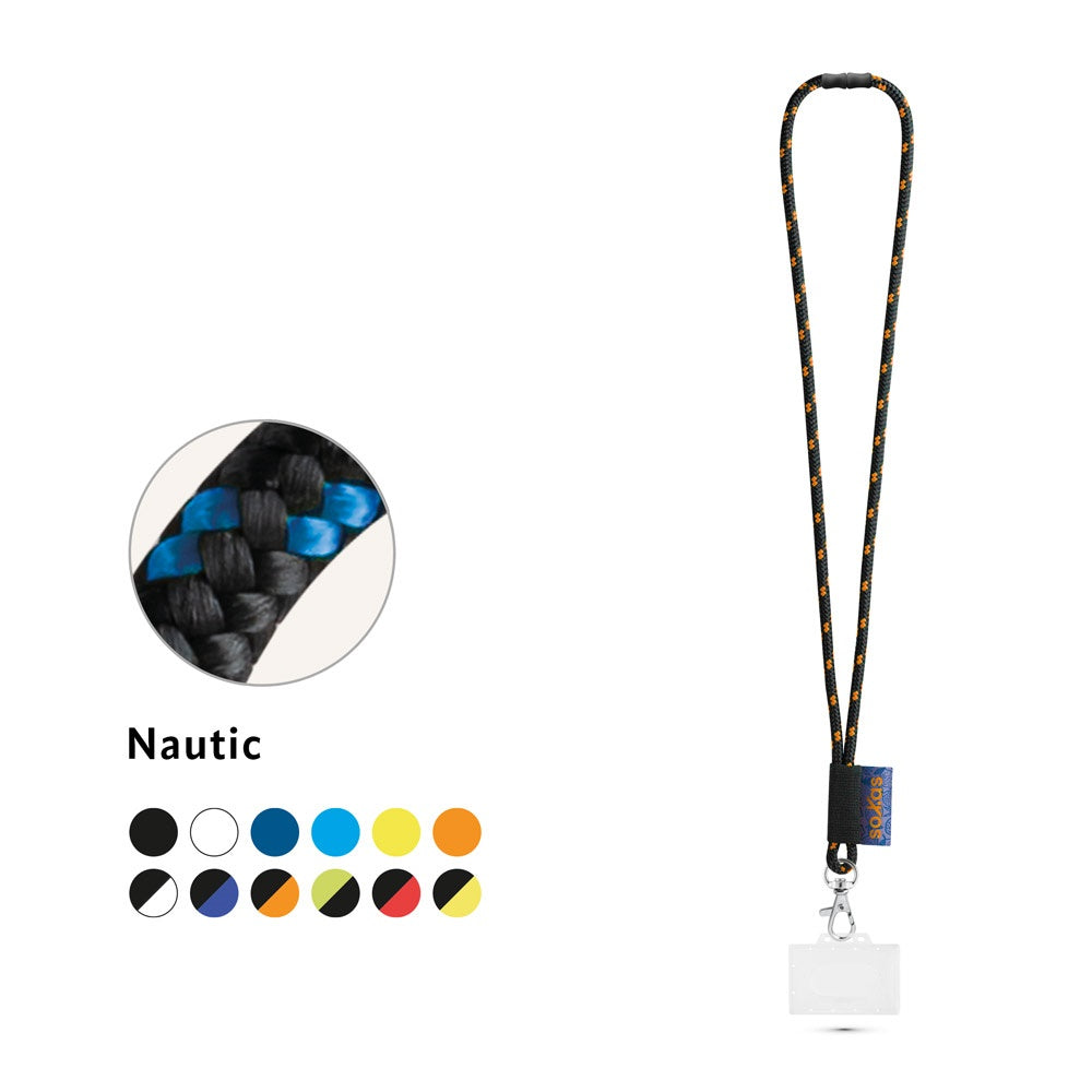 BRIDPORT. SET Lanyard NAUTIC Long (Ø 7 mm) mit 9 mm Auslösekarabiner, Ø 7 mm Sicherheitsverschluss und 91 x 68 mm starrem Ausweis-/Kartenhalter