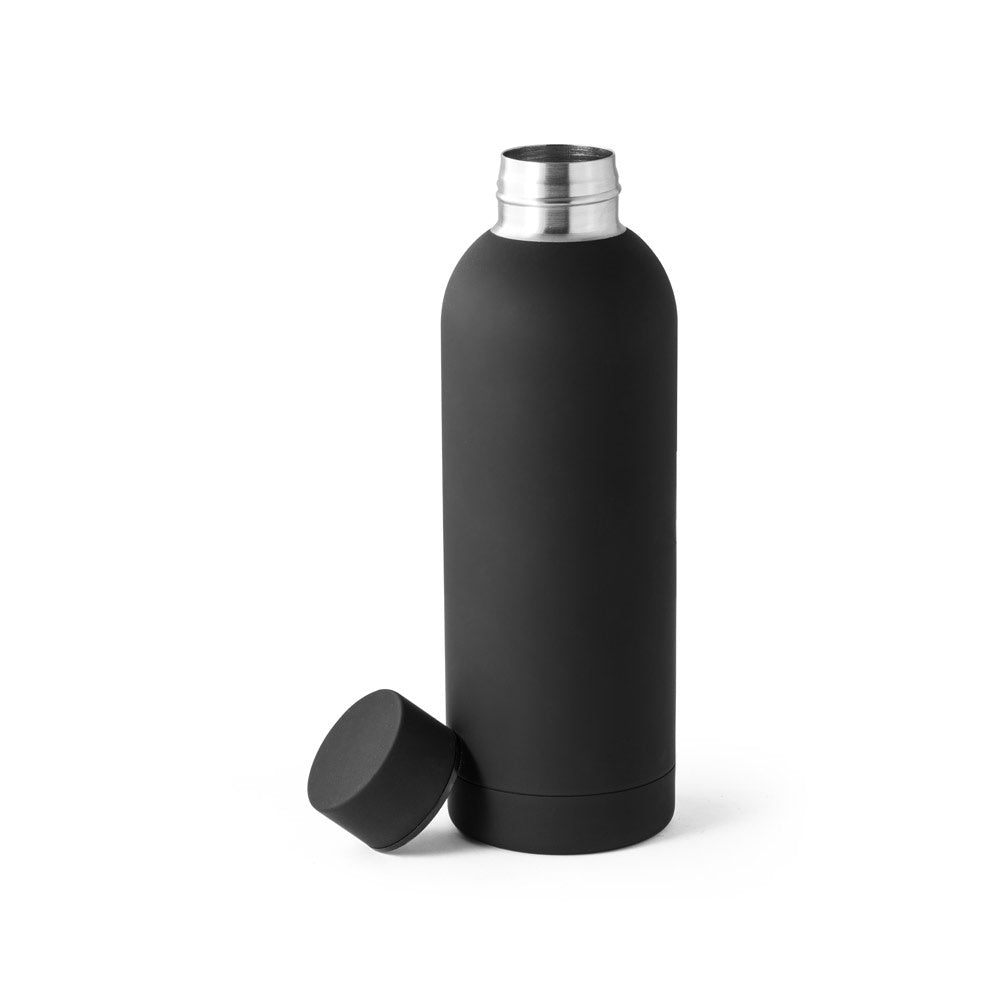 ODIN. Trinkflasche aus Edelstahl (36% recycelt) (550 mL) mit gummierter Oberfläche – zusätzliche Ansicht