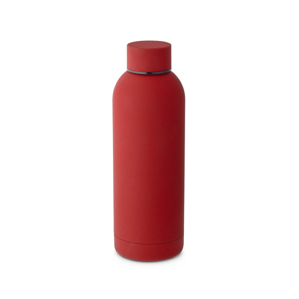 ODIN. Trinkflasche aus Edelstahl (36% recycelt) (550 mL) mit gummierter Oberfläche