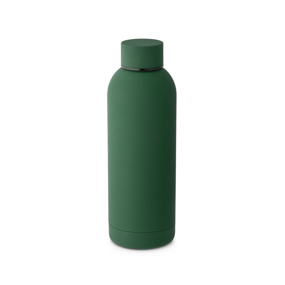 ODIN. Trinkflasche aus Edelstahl (36% recycelt) (550 mL) mit gummierter Oberfläche
