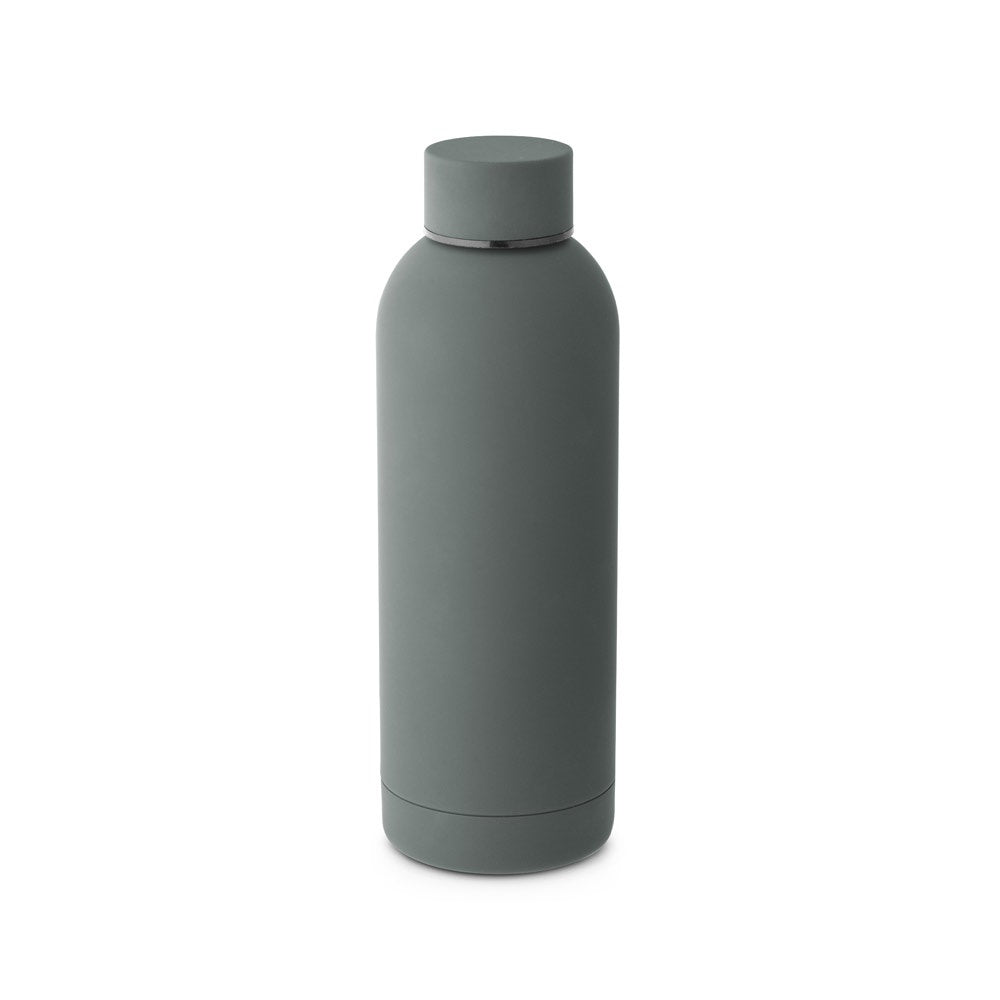 ODIN. Trinkflasche aus Edelstahl (36% recycelt) (550 mL) mit gummierter Oberfläche