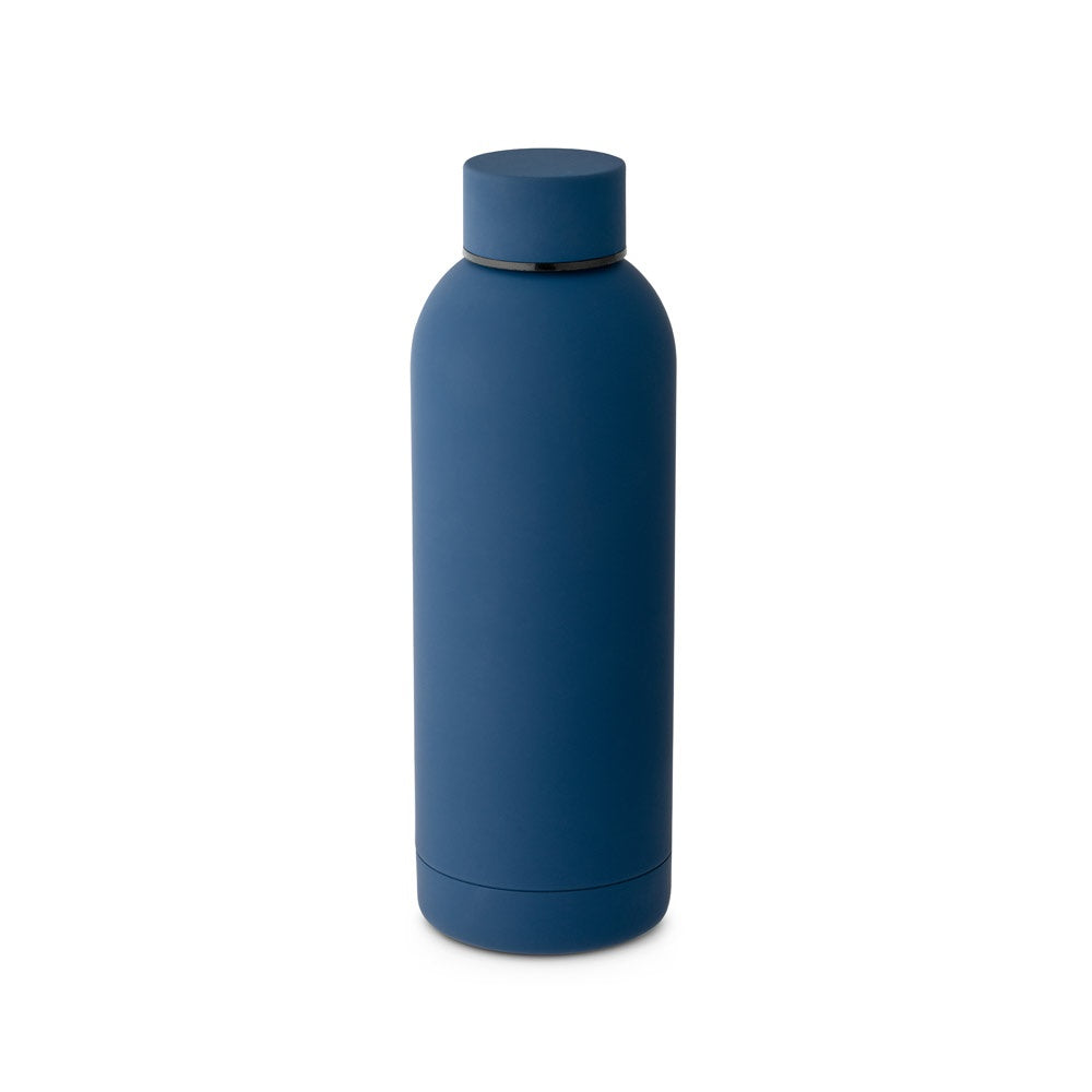 ODIN. Trinkflasche aus Edelstahl (36% recycelt) (550 mL) mit gummierter Oberfläche