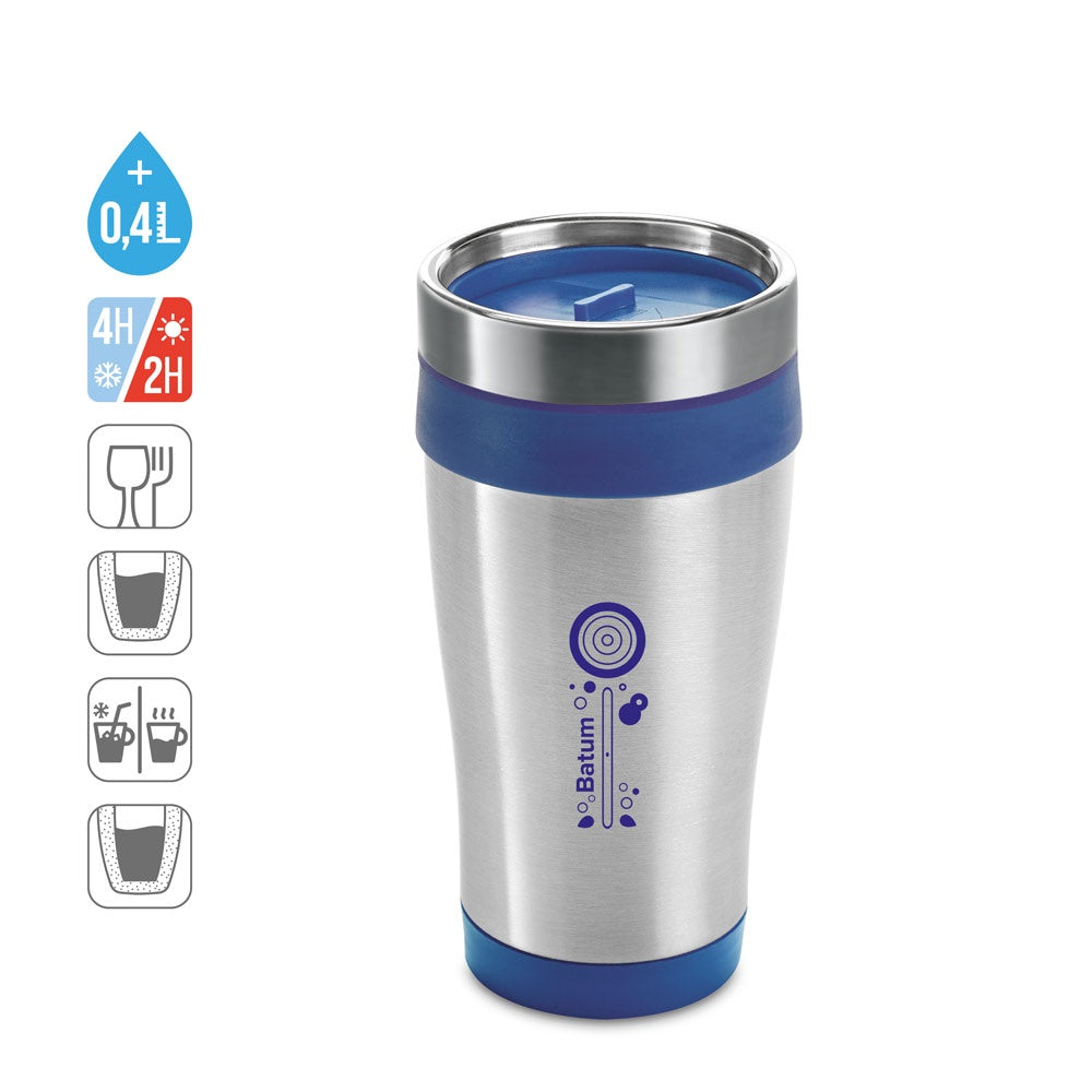 BATUM. Reisebecher aus Edelstahl und PP, 420 ml
