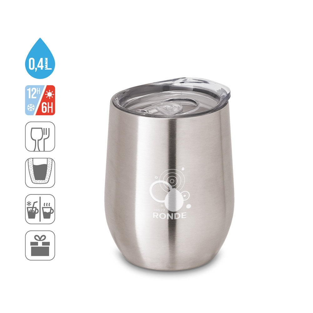 RONDE. Reisebecher aus Edelstahl 400 ml