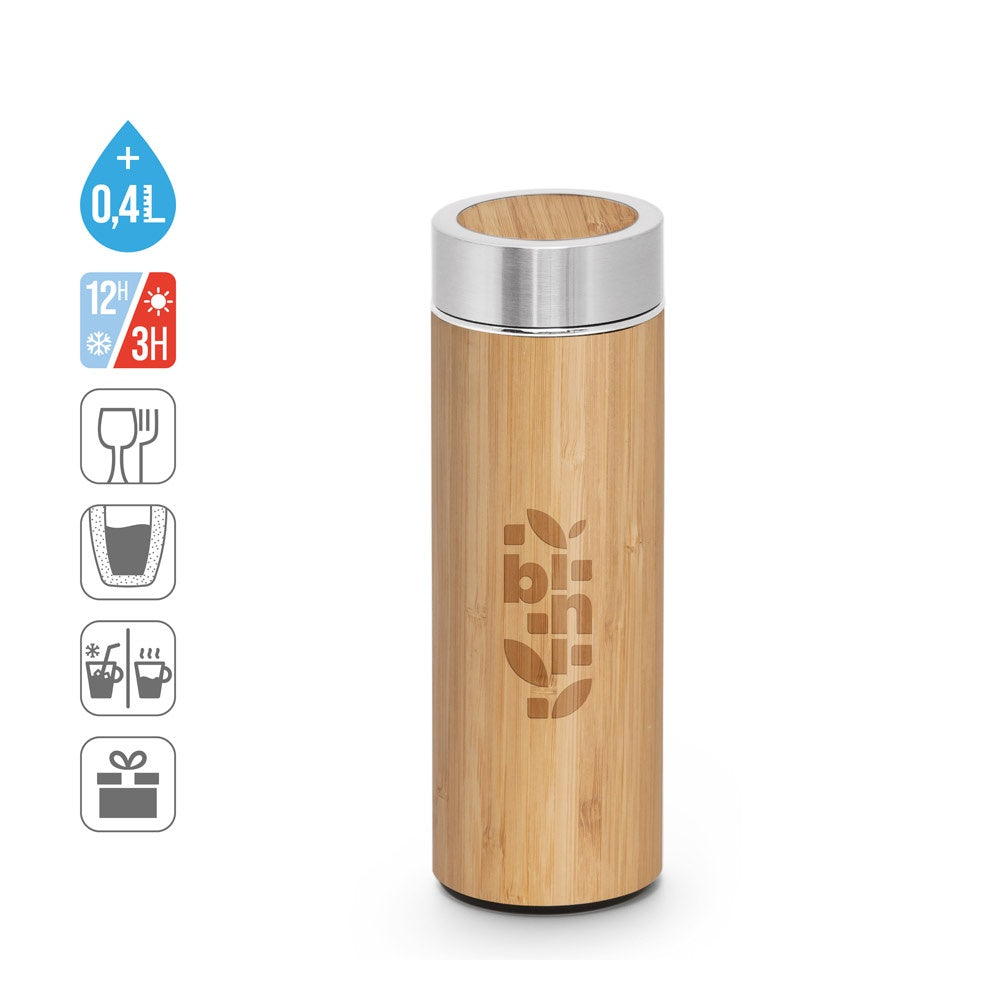NATUREL. Isolierkanne aus Bambus und Edelstahl (90% recycelt) (430 mL)