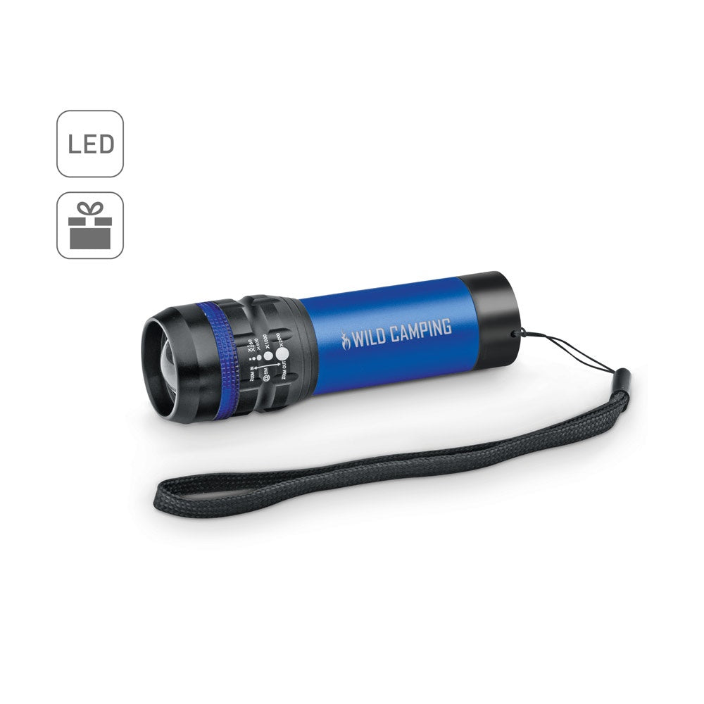 ZOOMIN. Taschenlampe aus Aluminium mit Zoomfunktion und 3 Lichtmodi