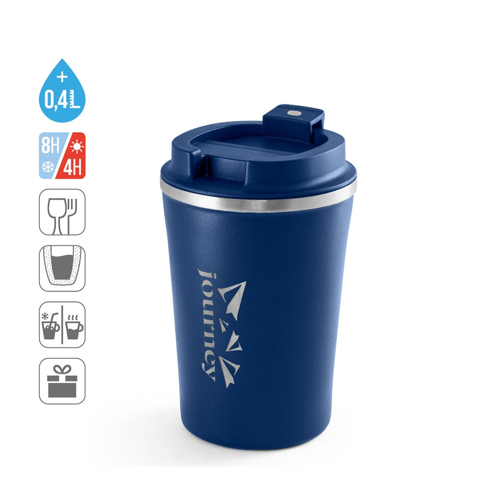 PHELPS. Reisebecher aus Edelstahl und PP 470 ml