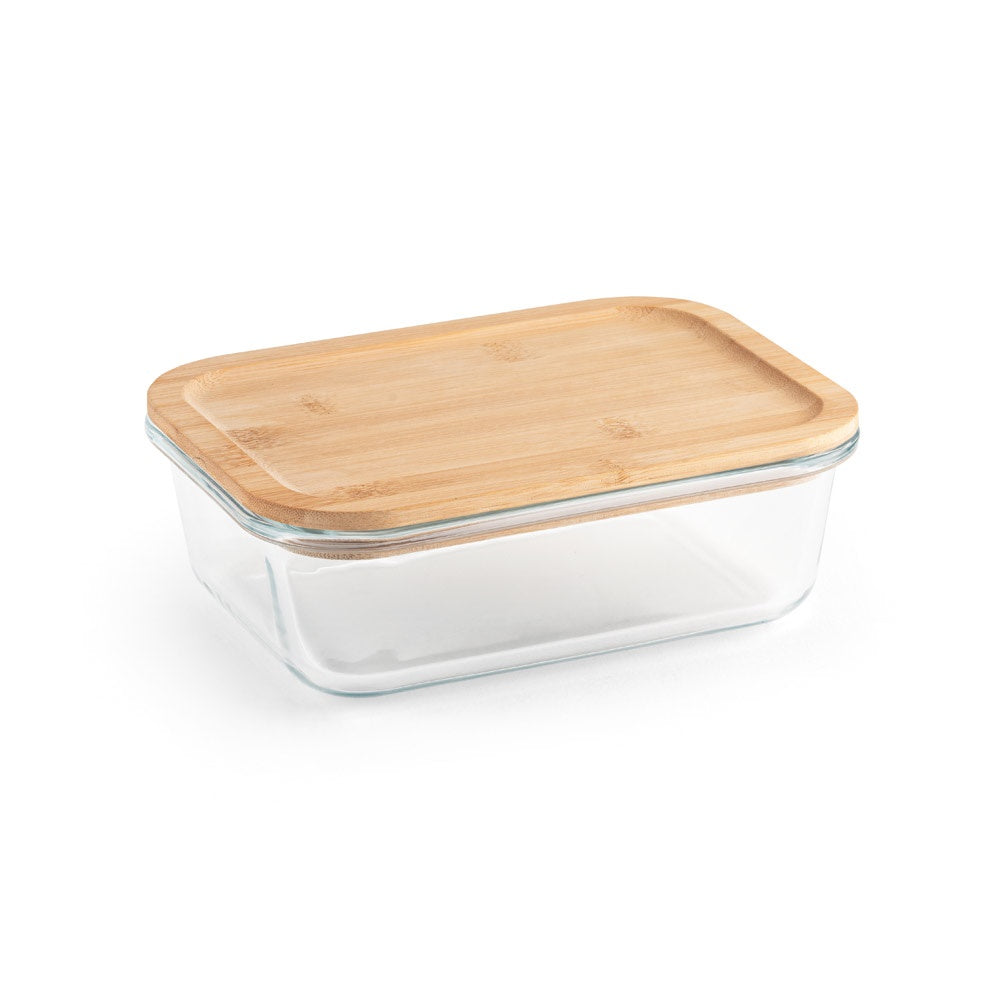 PORTOBELLO. Lunchbox. Hermetische Dose aus Borosilikatglas und Bambusdeckel 1000 mL – zusätzliche Ansicht