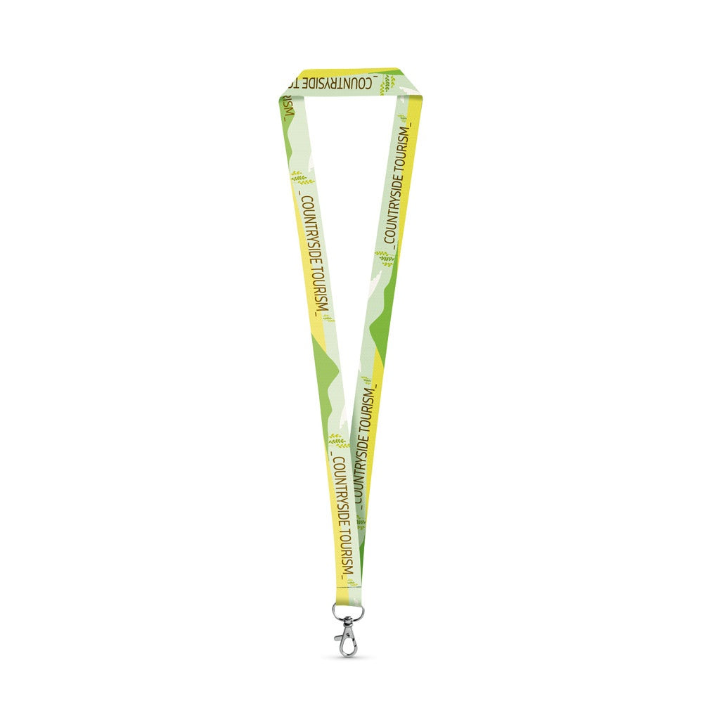 WINDSOR. SET Lanyard SUBLIMATION Long II (20 mm) aus recyceltem Polyester (100% rPET) mit 20 mm Schnappkarabiner – zusätzliche Ansicht