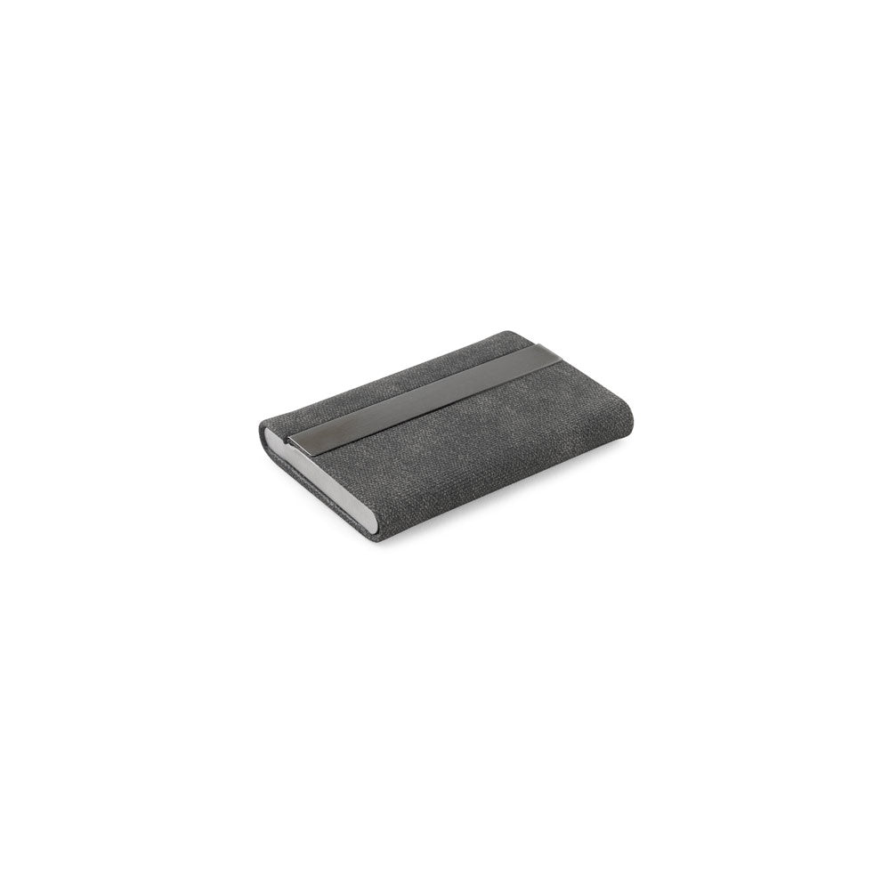 VAUGHN. Set bestehend aus einem Kartenhalter und einem Schlüsselhalter, beide aus Metall und recyceltem Polyester (30% rPET) – zusätzliche Ansicht
