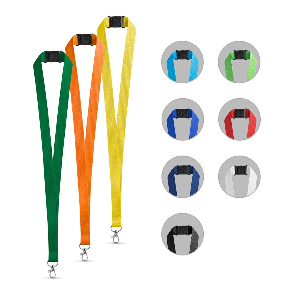 LEEDS. Lanyard aus Polyester mit Sicherheitsverschluss