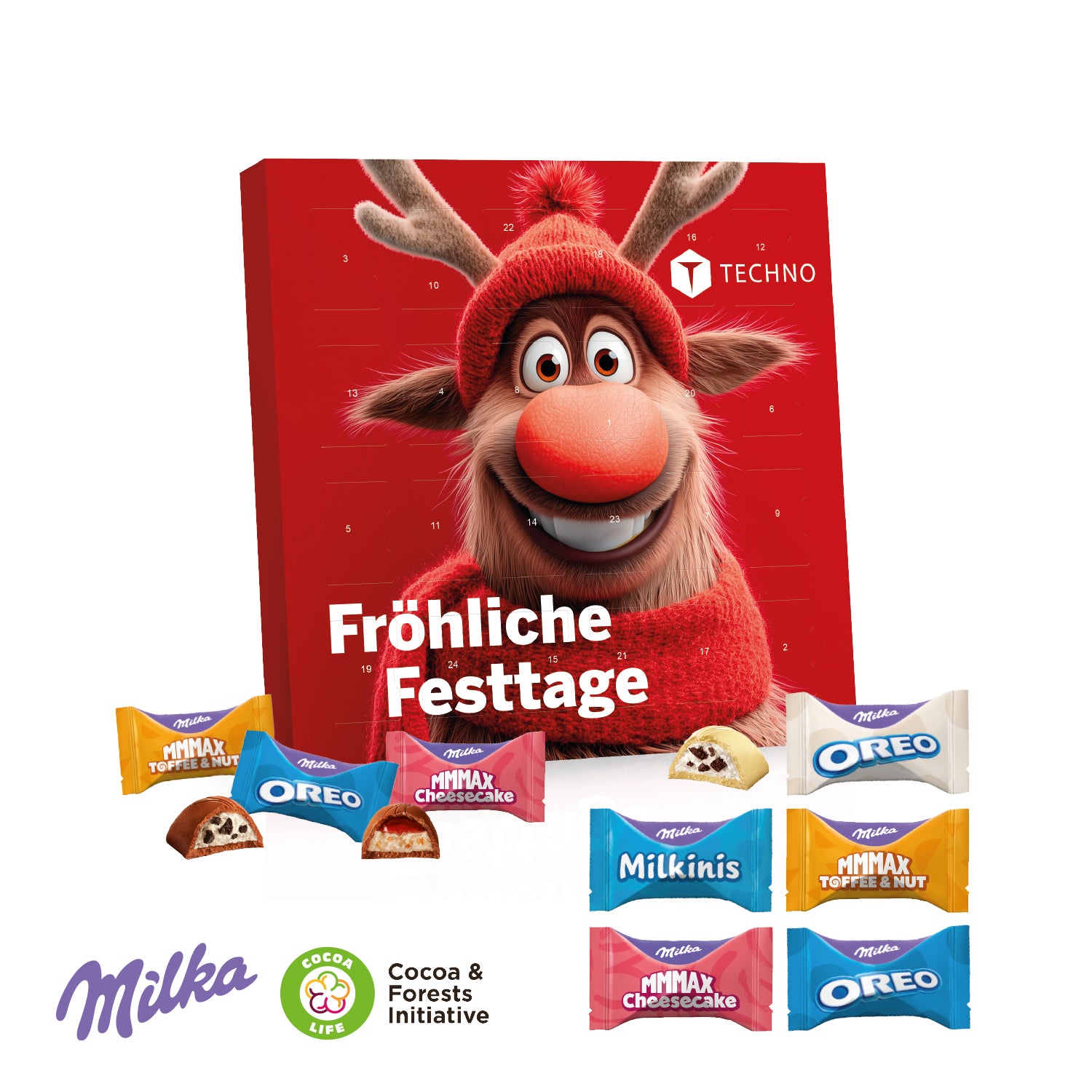 Tisch-Adventskalender mit Milka Favourites – Produktansicht