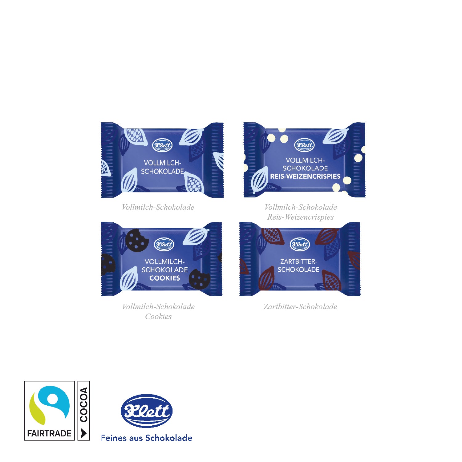 Tisch-Adventskalender mit Klett Fairtrade® Schokolade – Füllung