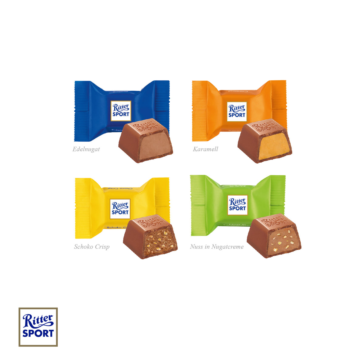 Tisch-Adventskalender mit Ritter SPORT Schokowürfeln – Füllung