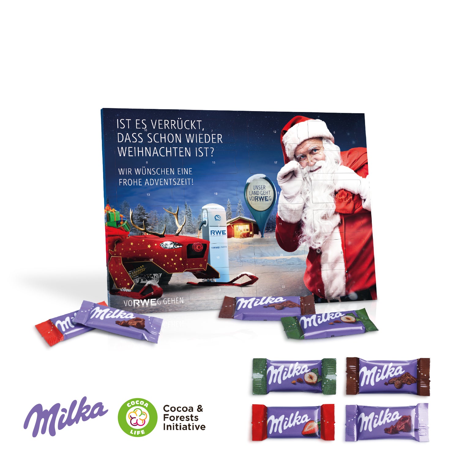 Tisch-Adventskalender mit Milka Schokolade – Produktansicht