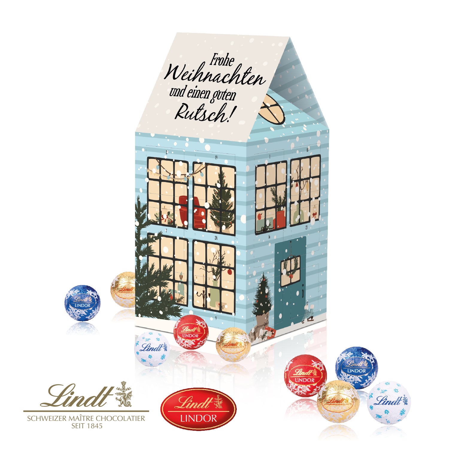 Adventskalender Haus XL mit Lindt Schokolade – Produktansicht