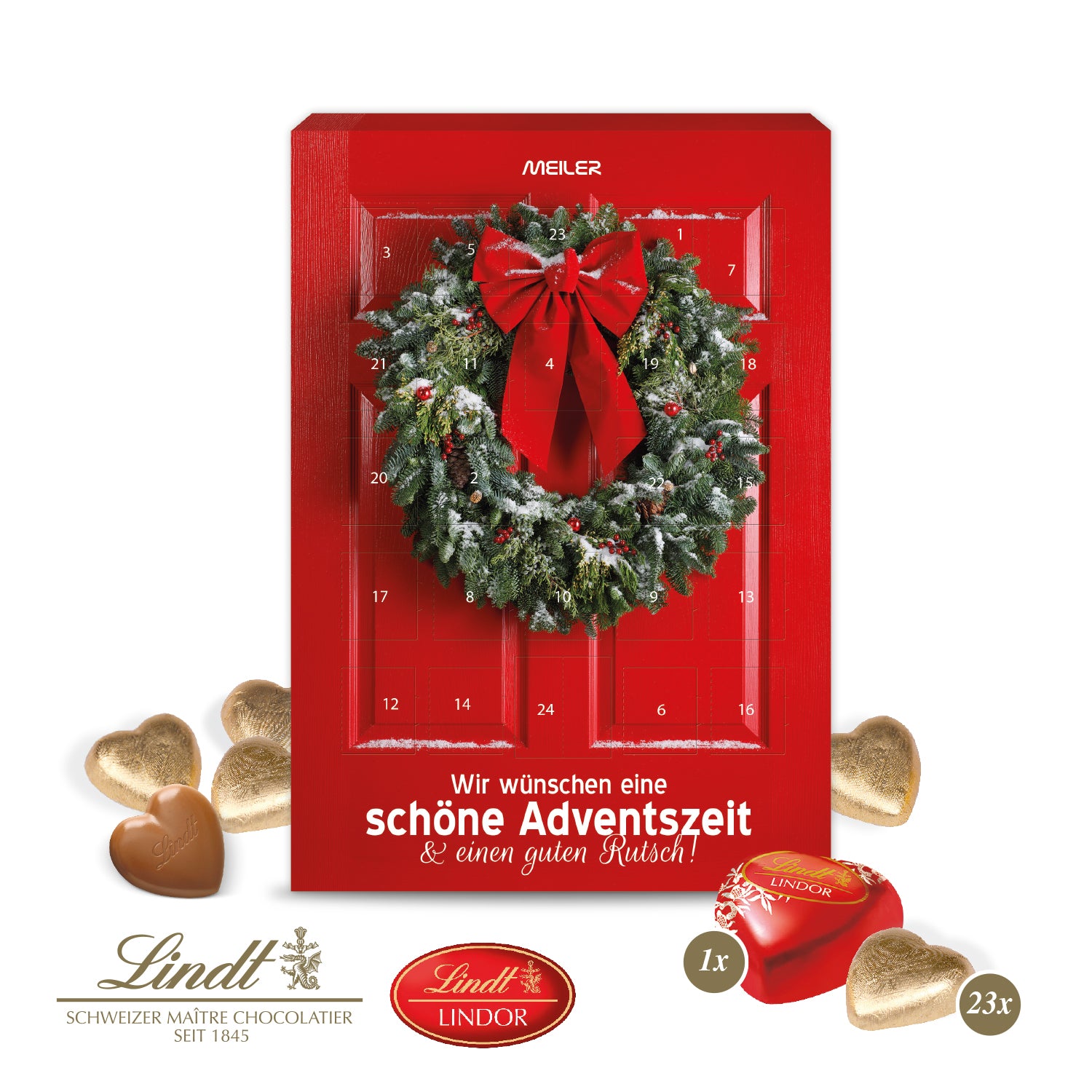 Adventskalender Lindt Schokoladen-Herzen – Produktansicht