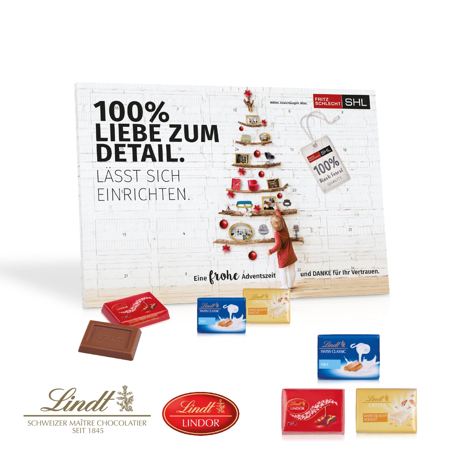 Tisch-Adventskalender Lindt Exklusiv – Produktansicht