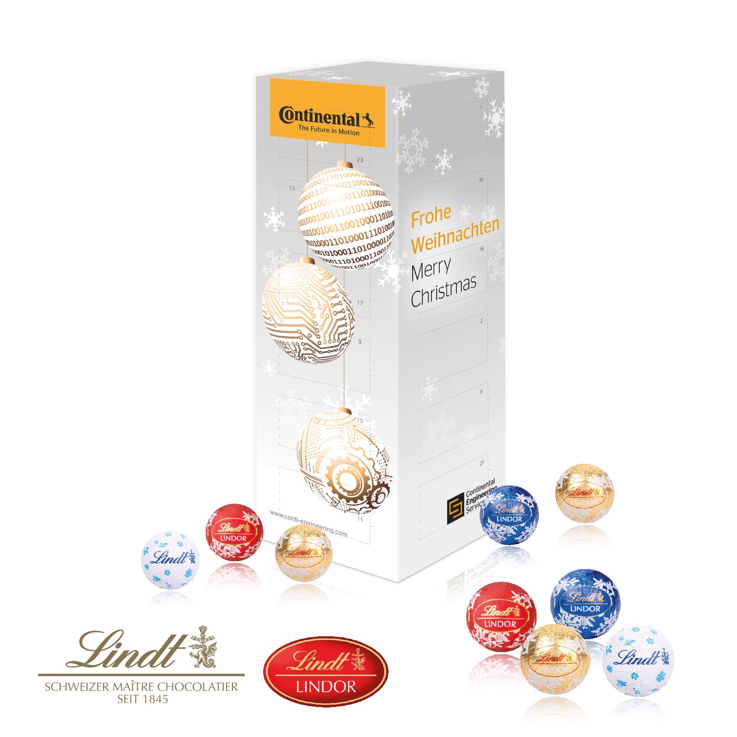 Adventskalender Turm mit Lindt Schokolade – Produktansicht