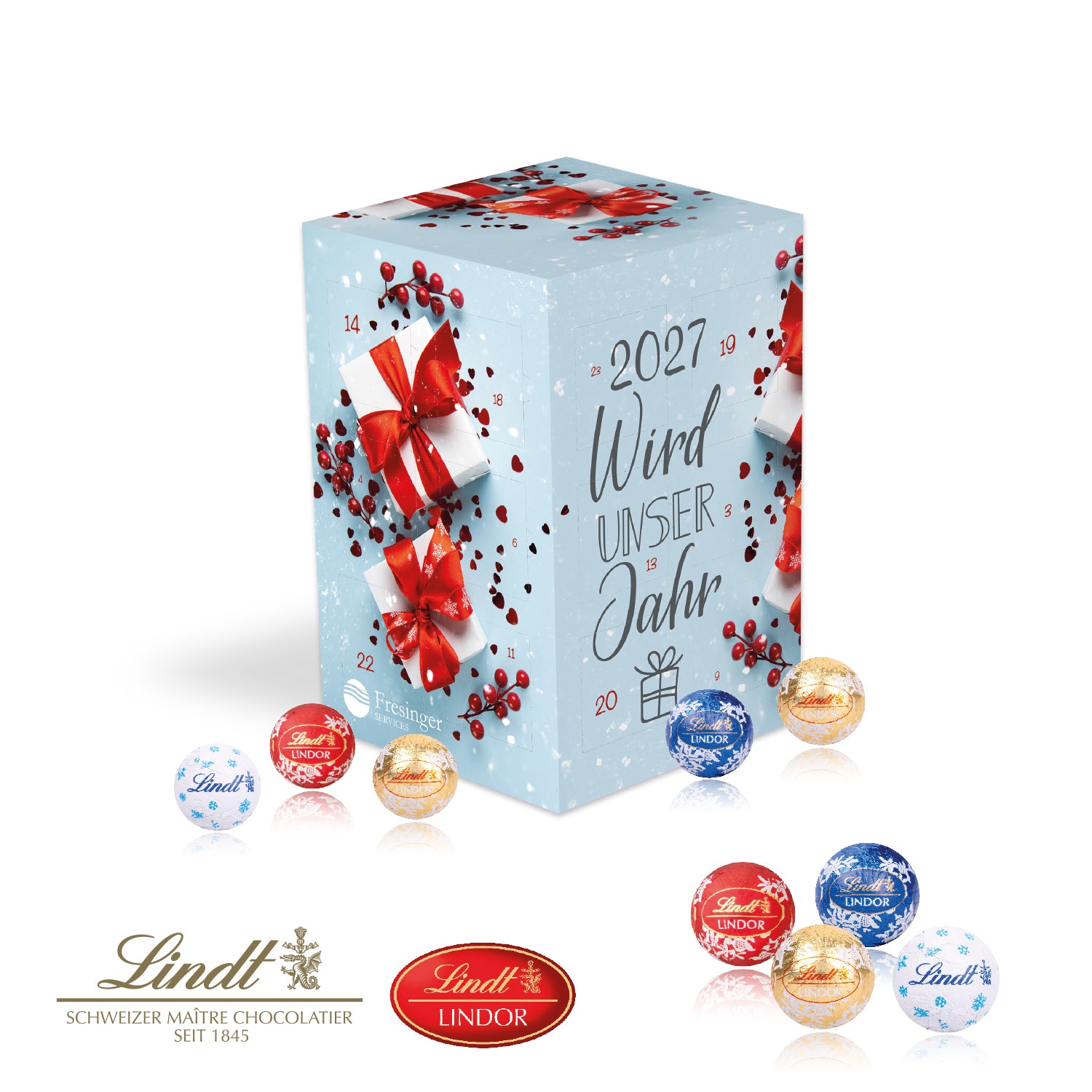 Adventskalender Cube XL mit Lindt Schokolade – Produktansicht