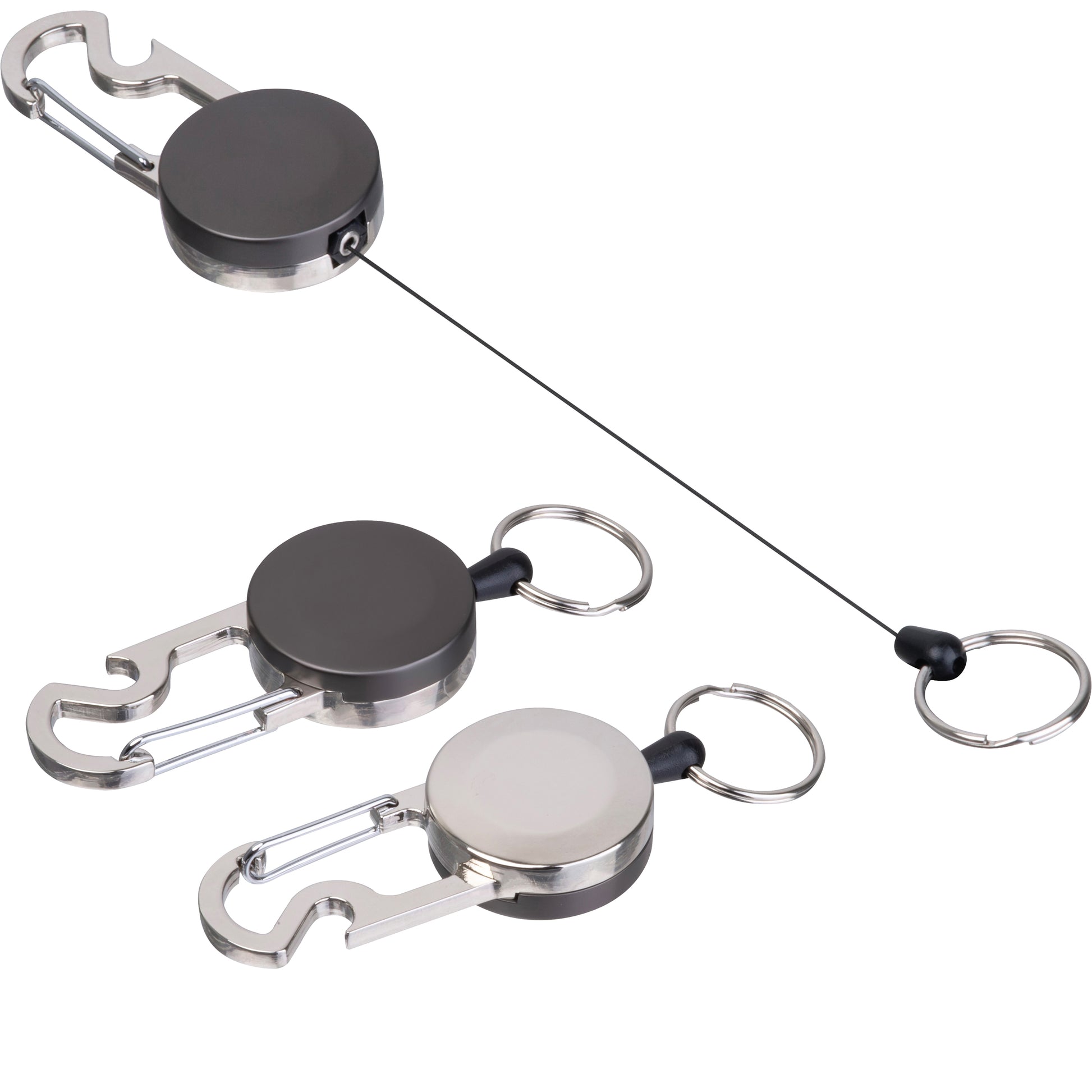 Ausziehbarer Schlüsselanhänger mit Karabiner aus Metall PEGGY