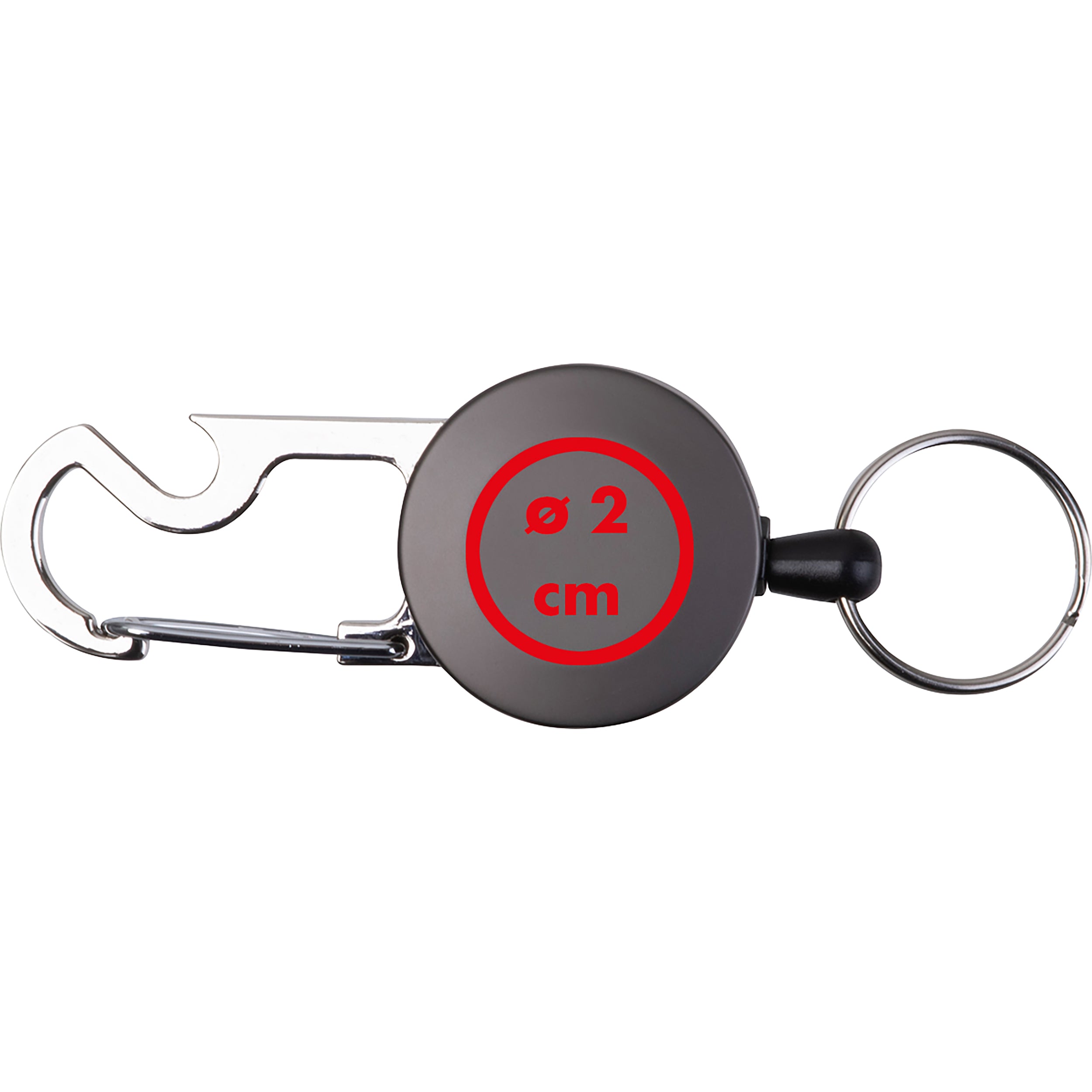 Ausziehbarer Schlüsselanhänger mit Karabiner aus Metall PEGGY