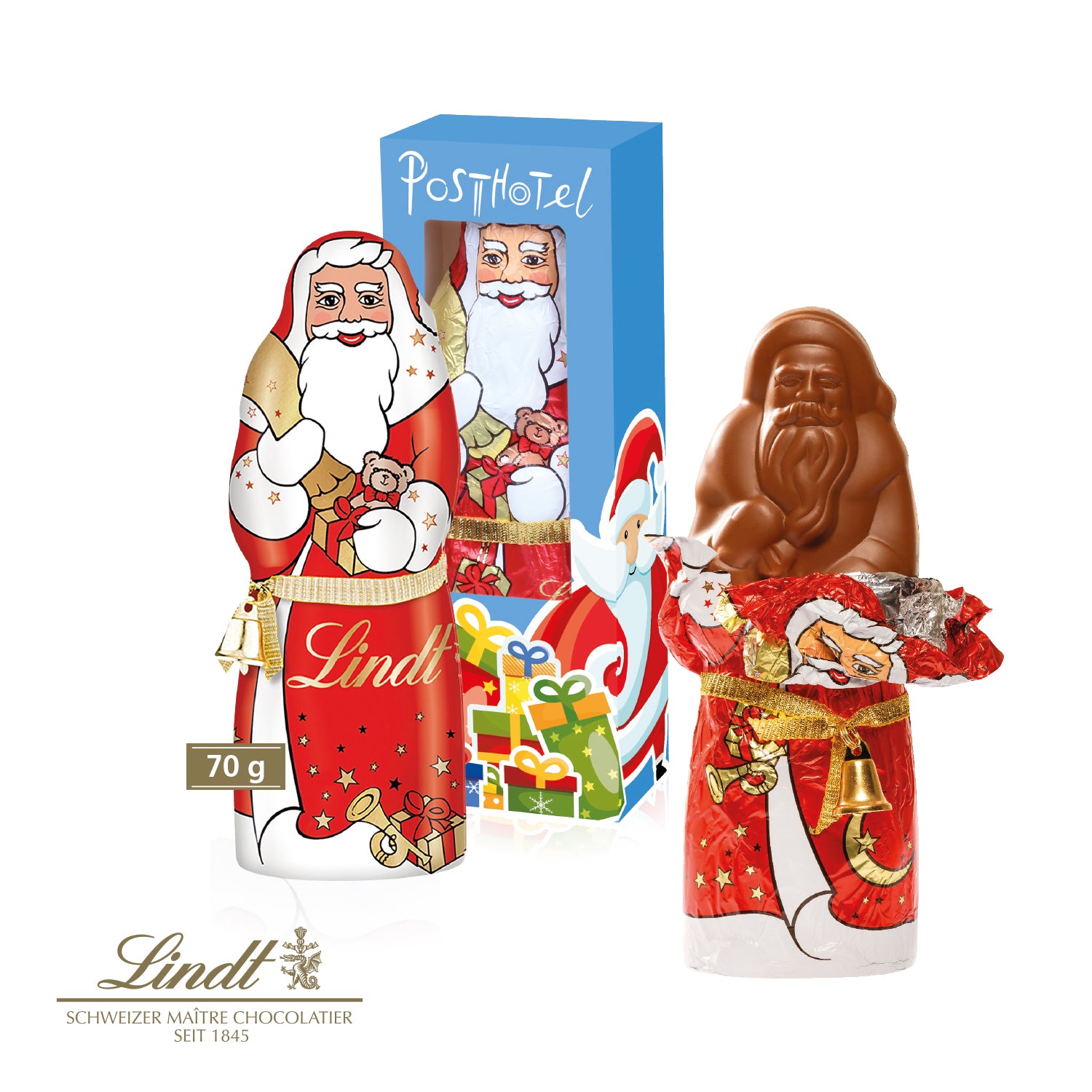 Lindt Weihnachtsmann mit Glöckchen, 70 g – Produktansicht
