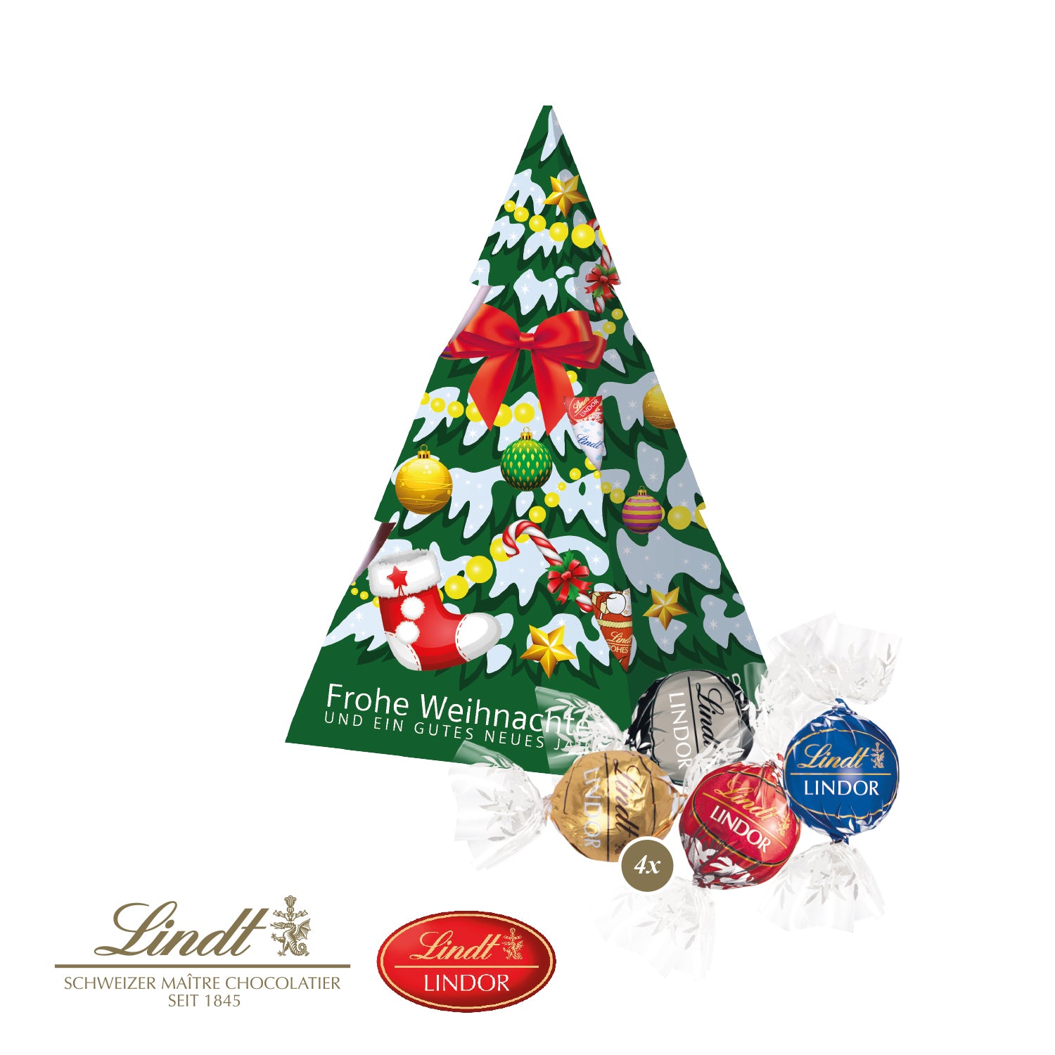 Präsent Weihnachtsbaum mit Lindor Pralinés – Produktansicht