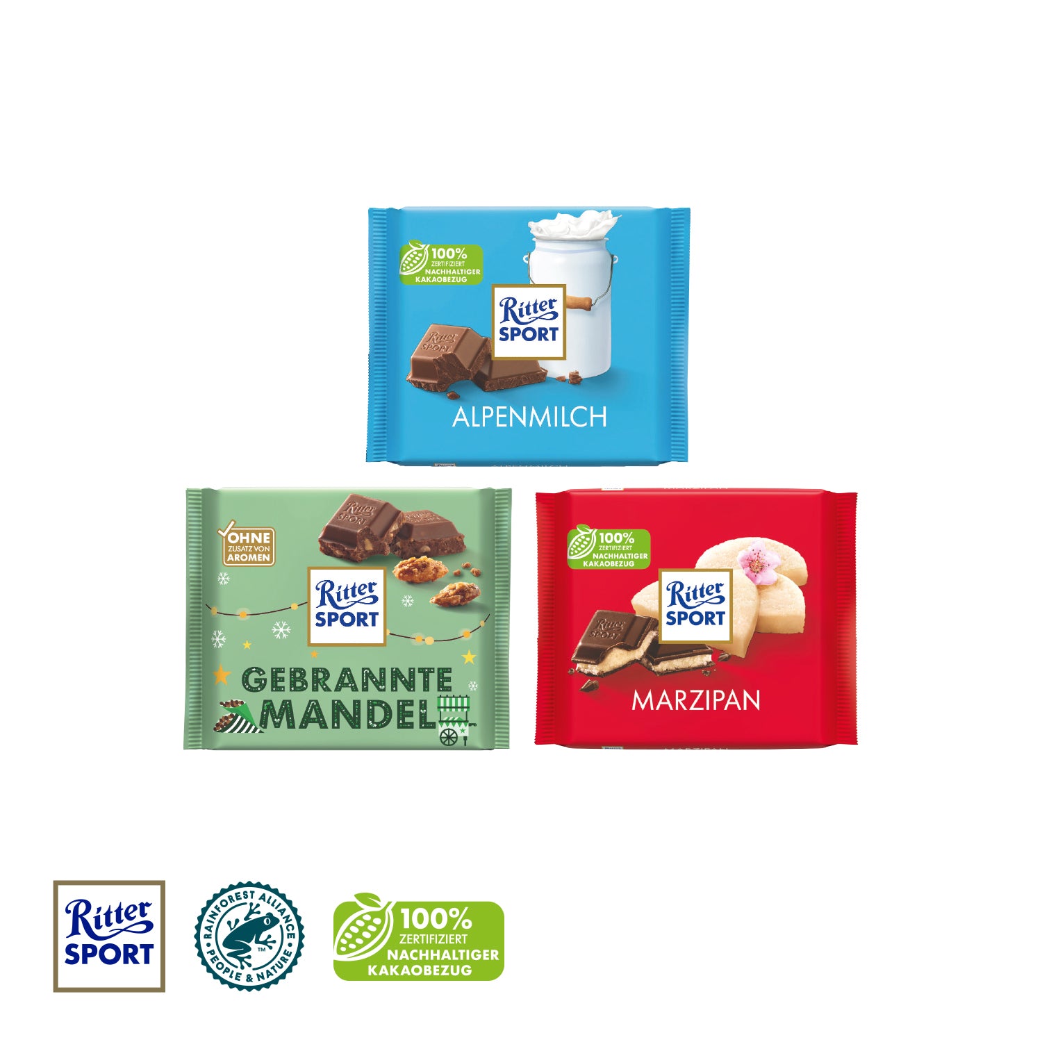 Schokotafel Ritter SPORT Rentier“ – Füllung