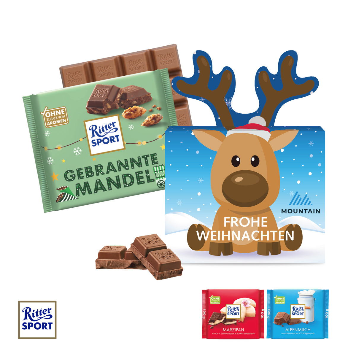 Schokotafel Ritter SPORT Rentier“