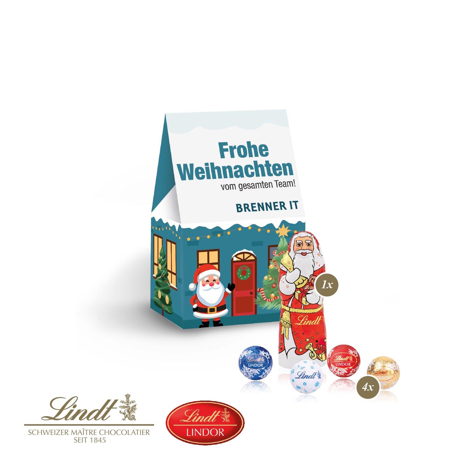 Präsent Christmas Minis mit Lindt Minis und Nikolaus – Produktansicht