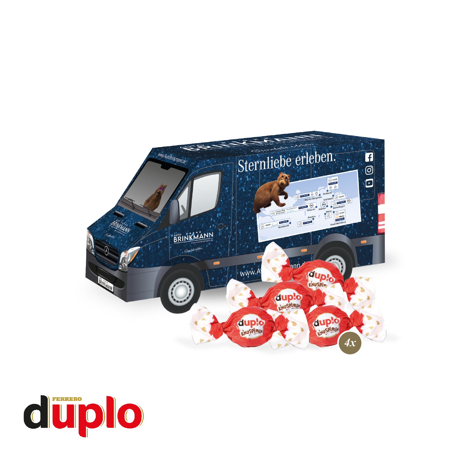 3D-Präsent Transporter mit duplo Knusperlen – Produktansicht