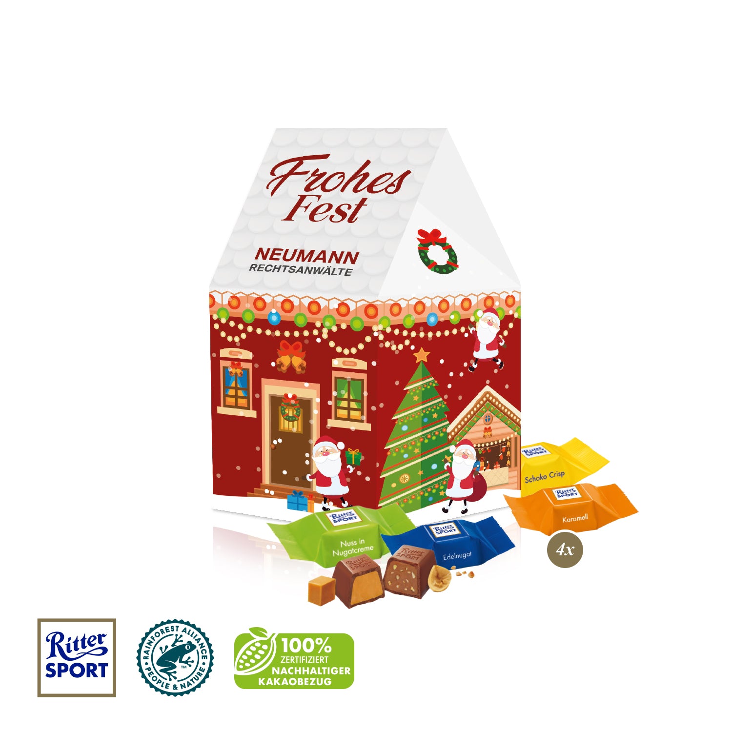 3D-Präsent Haus mit Ritter SPORT Schokowürfeln – Produktansicht