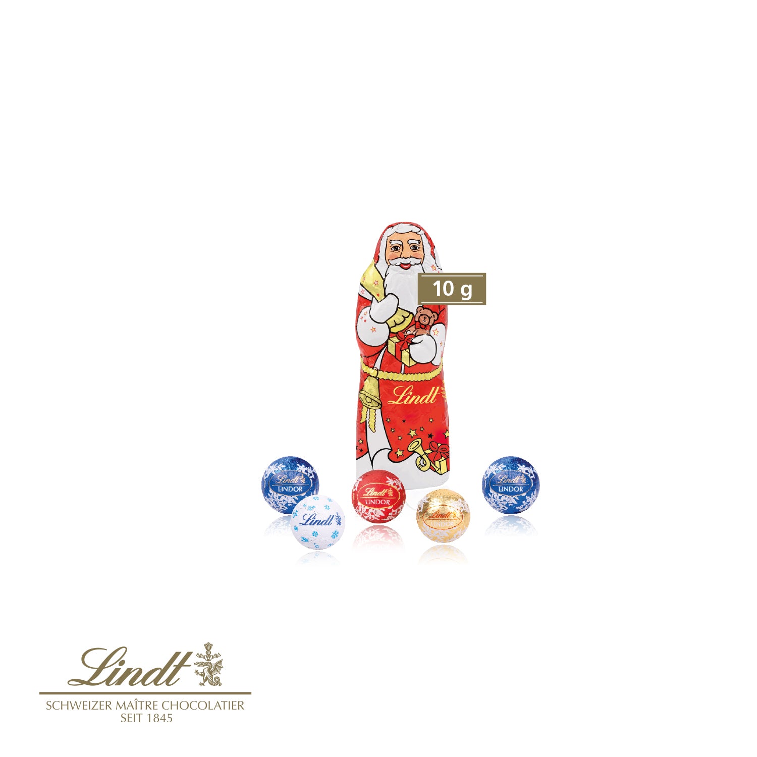 3D-Präsent Container mit Lindt Minis und Nikolaus – Füllung