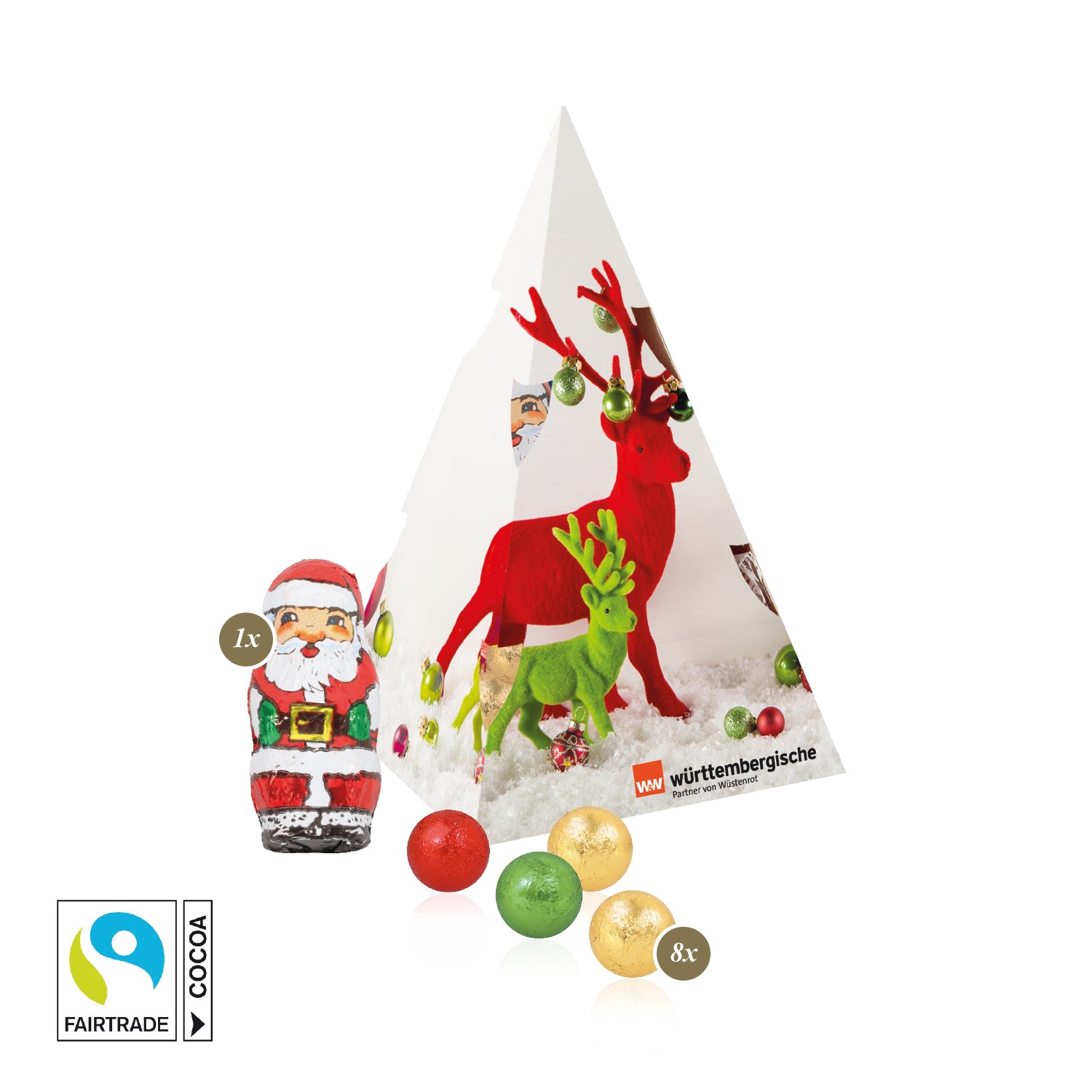 Präsent Weihnachtsbaum mit Fairtrade® Schokolade – Produktansicht