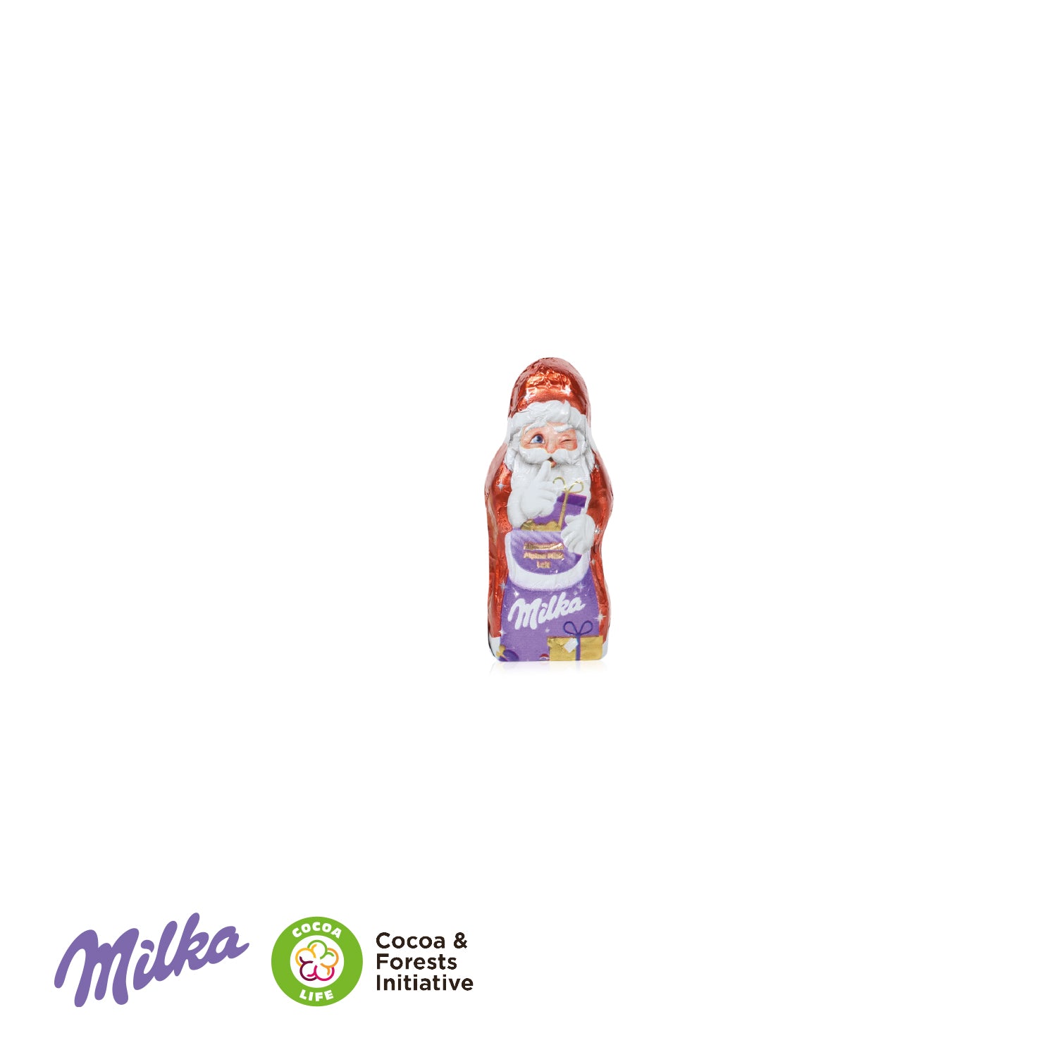 Werbe-Klappkarte mit Weihnachtsmann von Milka – Füllung