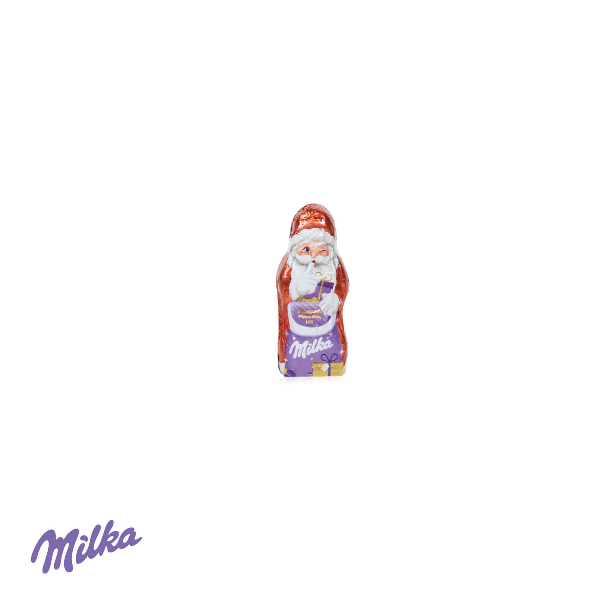 Werbe-Klappkarte mit Weihnachtsmann von Milka – Füllung