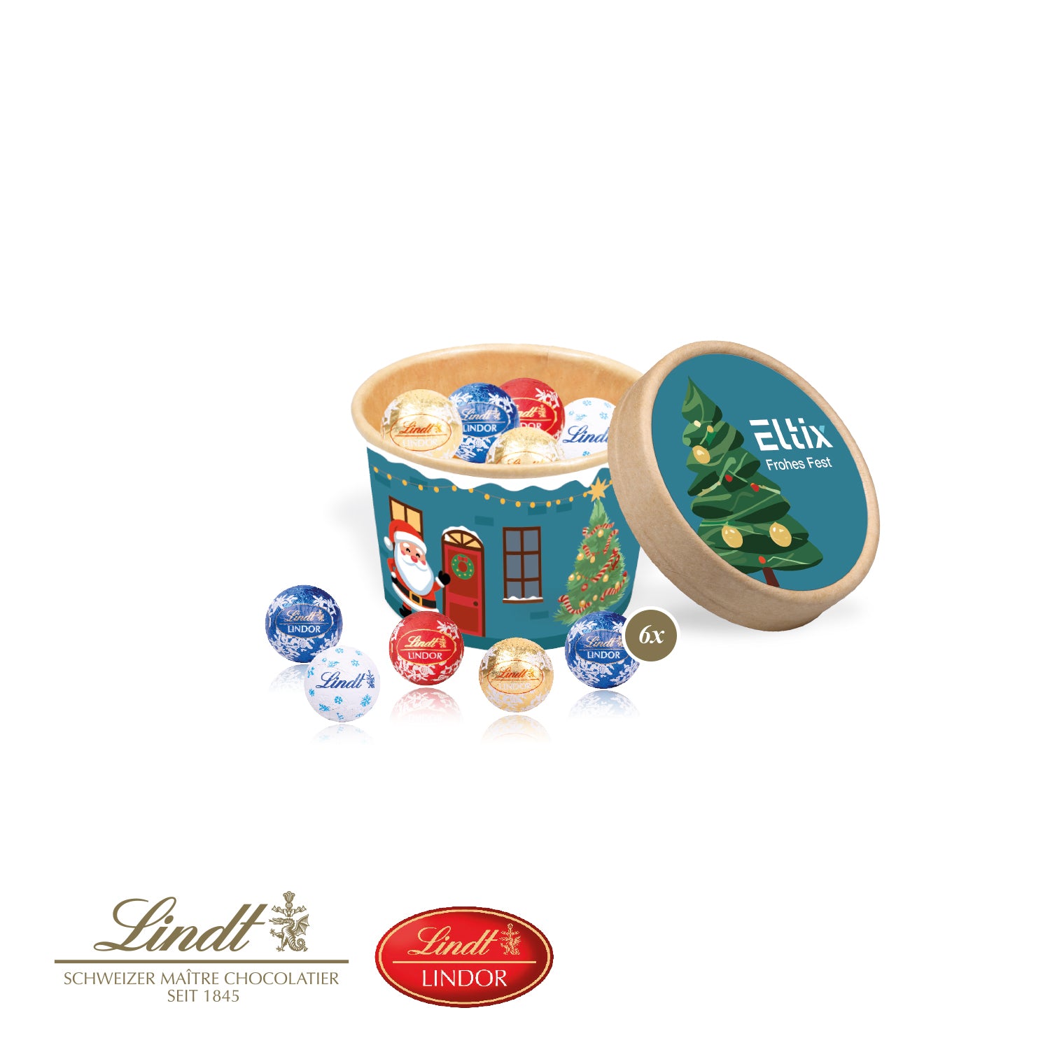 Christmas Paperbox mit Lindt Minis – Produktansicht