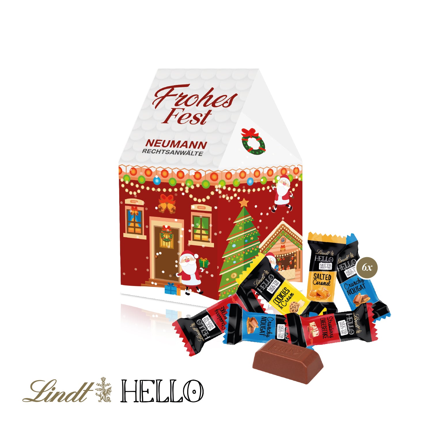 3D-Präsent Haus mit Lindt HELLO – Produktansicht
