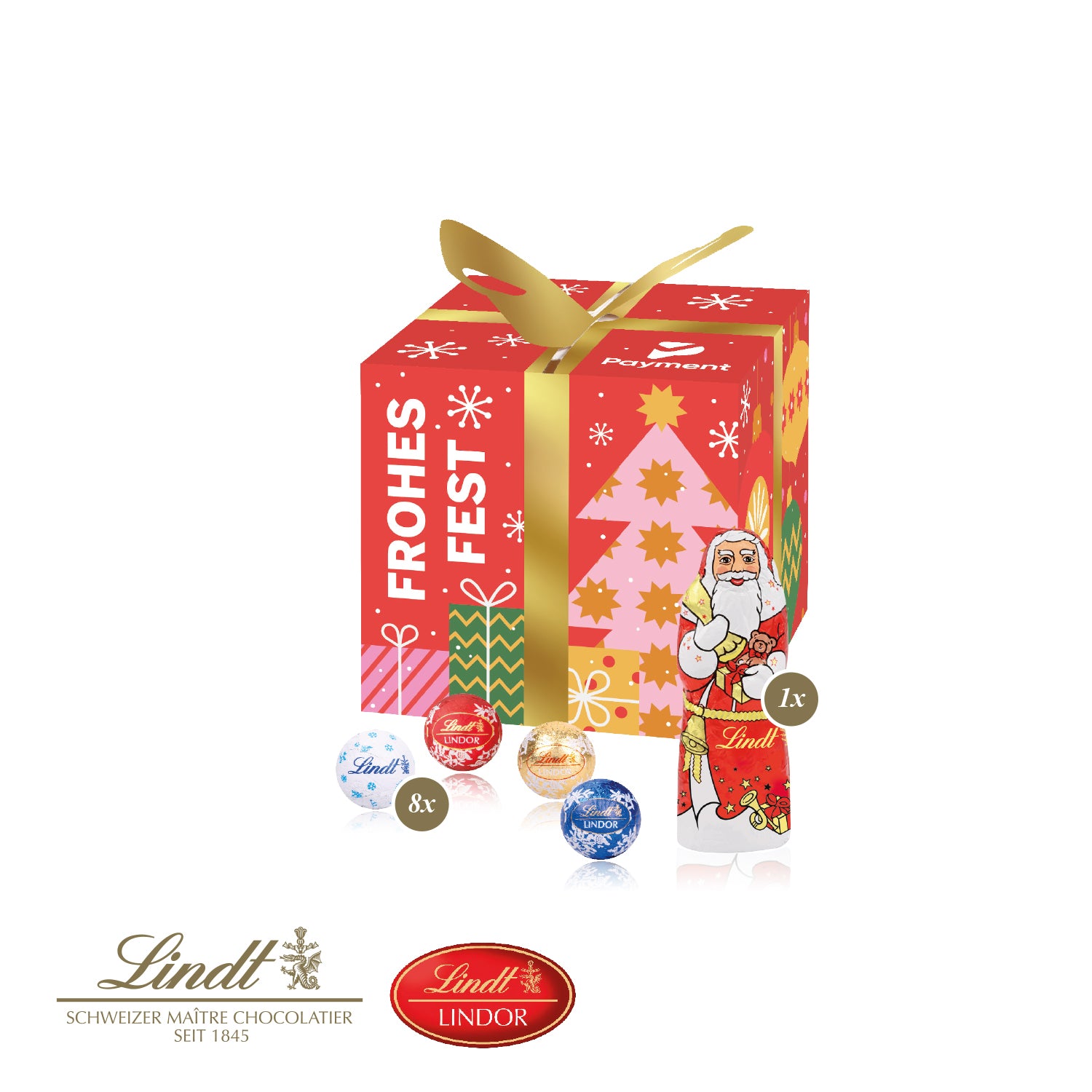 Präsent Feine Bescherung mit Lindt Minis und Nikolaus – Produktansicht