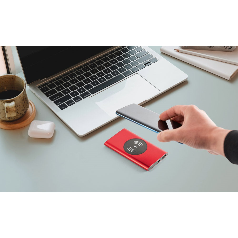 CASSINI. Powerbank 4'000 mAh mit 5W wireless Ladegerät aus Recyceltes Aluminium (100 % rAL) – zusätzliche Ansicht