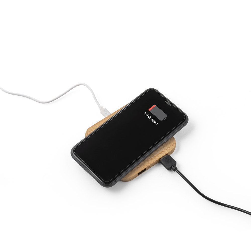 DALTON. Superschnelles 15W wireless Ladegerät aus Bambus – zusätzliche Ansicht