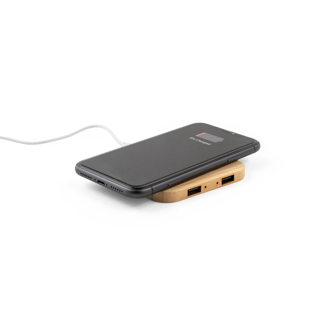 DALTON. Superschnelles 15W wireless Ladegerät aus Bambus – zusätzliche Ansicht
