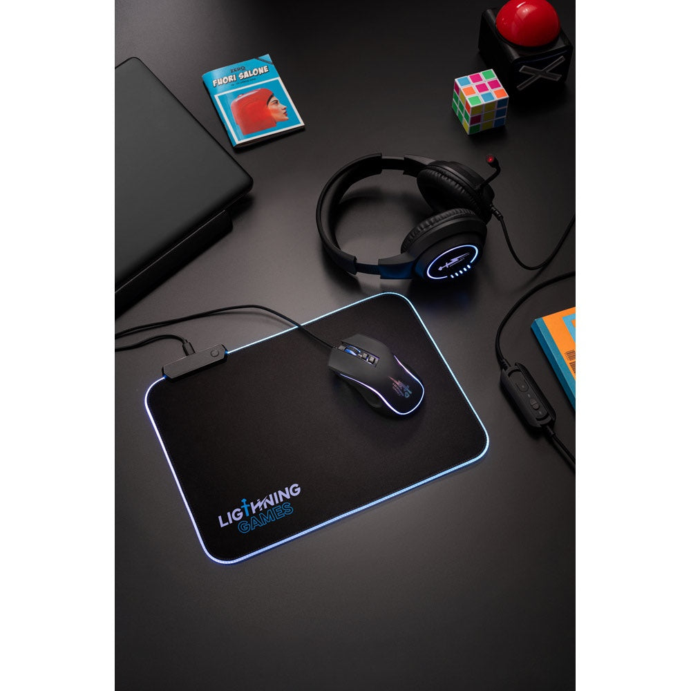 THORNE MOUSEPAD RGB. Gaming-Mauspad mit RGB-LED-Leuchten aus Polyester – zusätzliche Ansicht
