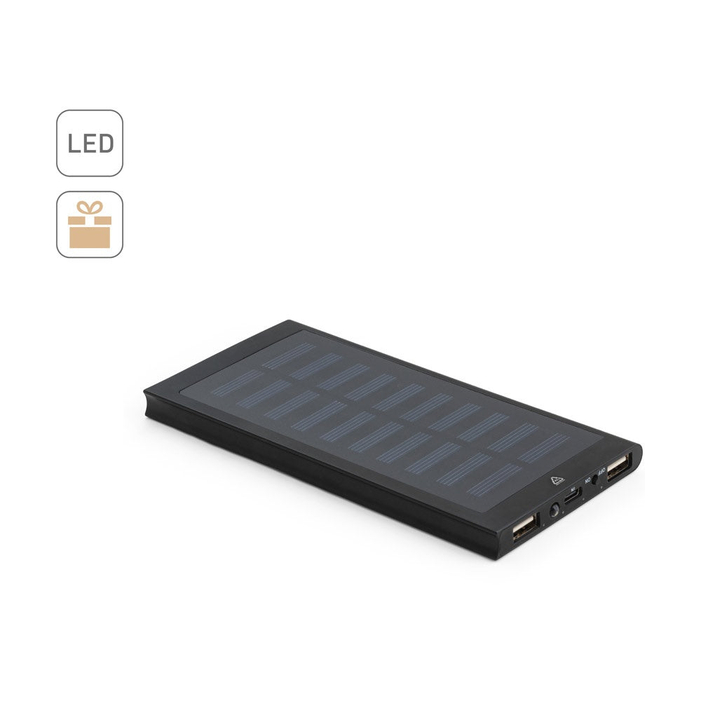 CLERK. 8'000 mAh Powerbank mit Solarpanel aus 100% recyceltem Aluminium