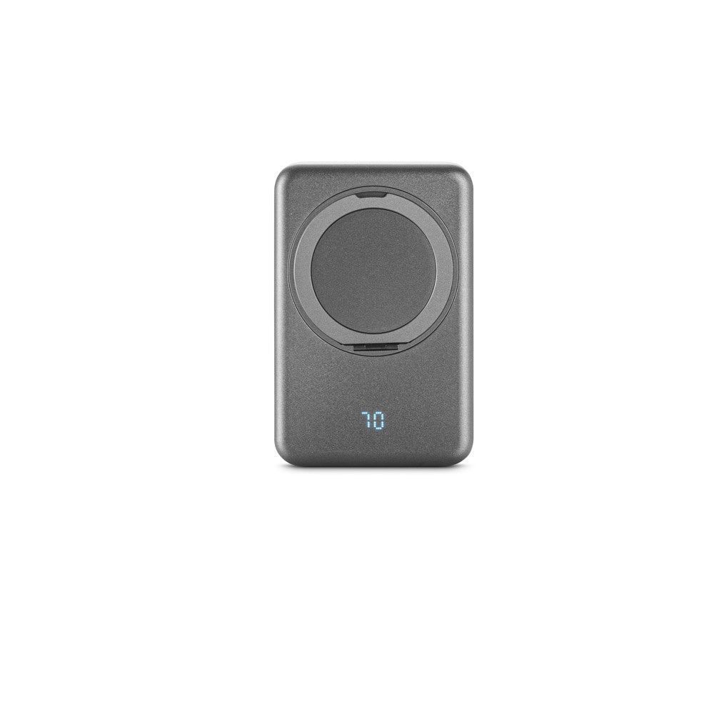 WARSHEL 5. Magnetische Powerbank mit 5'000 mAh und superschnellem kabellosem Ladegerät (15 W) aus recyceltem ABS (100% rABS) mit Ständer – zusätzliche Ansicht