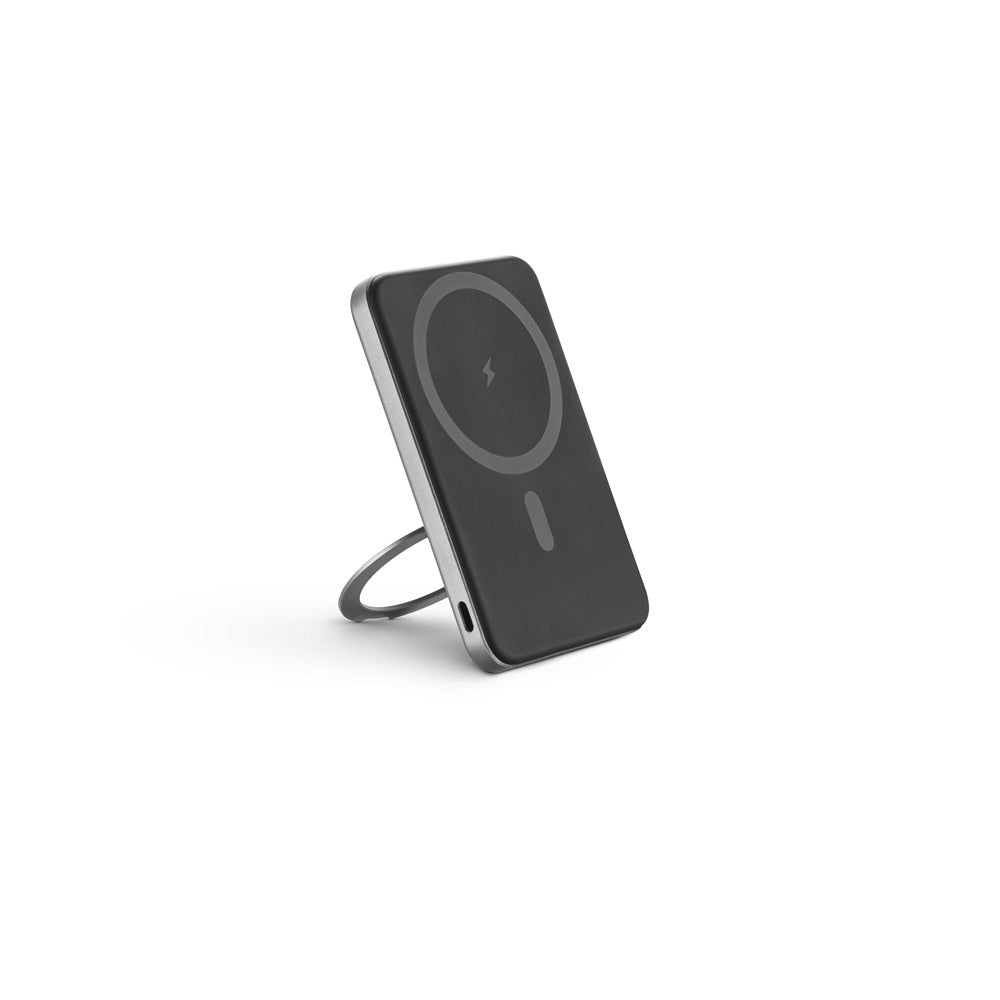 WARSHEL 5. Magnetische Powerbank mit 5'000 mAh und superschnellem kabellosem Ladegerät (15 W) aus recyceltem ABS (100% rABS) mit Ständer – zusätzliche Ansicht