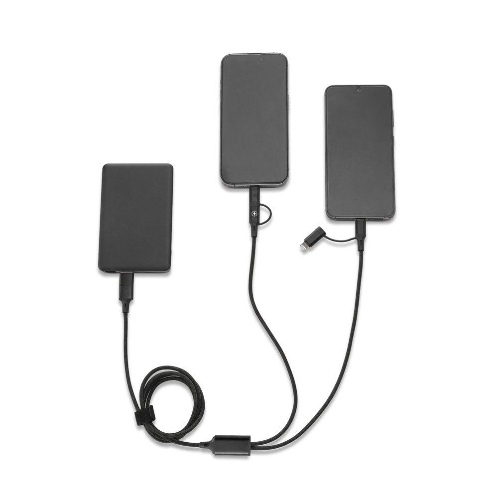BERTOZZI. Superschnelles 6-in-1-USB-Kabel aus recyceltem Aluminium (20 %) und recyceltem PET (4 %) – zusätzliche Ansicht